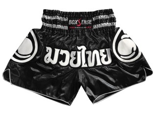 Spodenki Muay Thai Kickboxingu Boxsense : BXS-101-Czarny