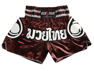 Spodenki Muay Thai Kickboxingu Boxsense : BXS-101-Kasztanowy