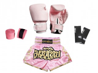 Kompletny zestaw Muay Thai dla dzieci : 121-Jasnoróżowy