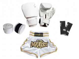 Kompletny zestaw Muay Thai dla dzieci : 121-Biały