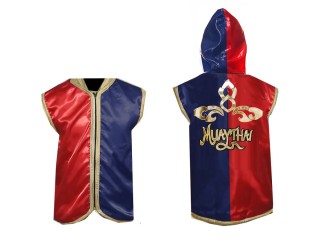 Kanong Muay Thai Bluzy / Kurtka z kapturem : KNHOD-121-Czerwony-Granatowy