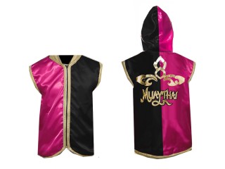 Kanong Muay Thai Bluzy / Kurtka z kapturem : KNHOD-121-Różowy-Czarny