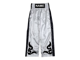 Spodnie do kickboxingu z nazwą : KNPANTS-002-Biały