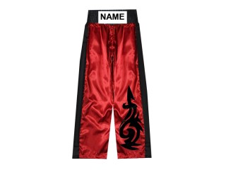 Spodnie do kickboxingu z nazwą : KNPANTS-003-Czerwony