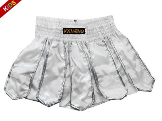 Spodenki Muay Thai dla dzieci KANONG : KNS-139-Biały-K