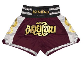 Spodenki Muay Thai Kanong : KNS-141-kasztanowy