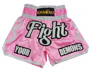 Personalizowane spodenki Muay Thai : KNSCUST-1272-Różowy