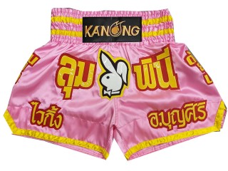 Personalizowane spodenki Muay Thai : KNSCUST-1273-Różowy