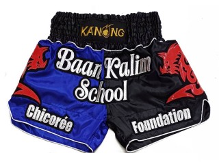 Personalizowane spodenki Muay Thai : KNSCUST-1277-Niebiesko-Czarny
