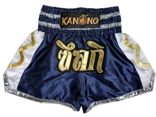 Personalizowane spodenki Muay Thai : KNSCUST-1281-Granatowy