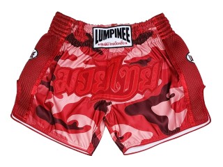 Spodenki Muay Thai Lumpinee : LUM-052-czerwony-kamuflaż