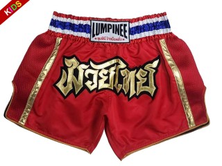 Spodenki Muay Thai dla Dzieci LUMPINEE : LUMRTO-006-czerwony-K