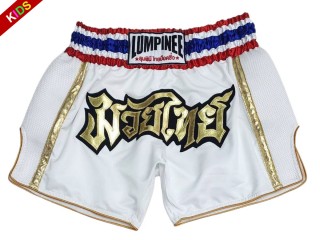 Spodenki Muay Thai dla Dzieci LUMPINEE : LUMRTO-006-biały-K