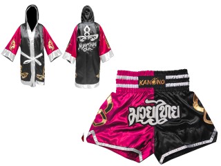 Szlafrok + Spodenki Muay Thai Kanong : 143-Różowy-Czarny