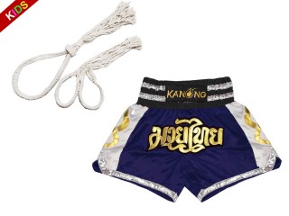 Zestaw Mongkol Prajead z spodenkami Muay Thai dla dzieci : Mongkol-Boran-147-Granatowy