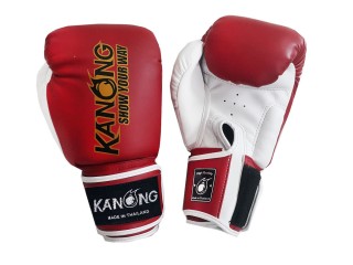 Rękawice  Muay Thai bokserskie Kanong : czerwony