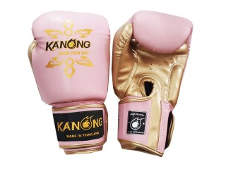 Rękawice bokserskie szkoleniowe dla dzieci Kanong : Thai Power Różowy/Złoto
