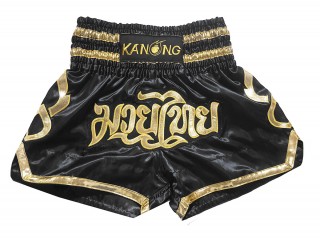 Spodenki Muay Thai Kickboxingu Kanong : KNS-121-Czarny