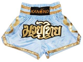 Spodenki Muay Thai Kickboxingu Kanong : KNS-121-jasny niebieski