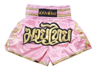 Spodenki Muay Thai Kickboxingu Kanong : KNS-121-Różowy