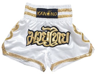 Spodenki Muay Thai Kickboxingu Kanong : KNS-121-Biały