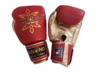 Rękawice bokserskie szkoleniowe dla dzieci Kanong : Thai Power Czerwony/Złoto