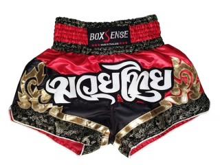 Spodenki Muay Thai dla dzieci BOXSENSE : BXS-086-Czerwony