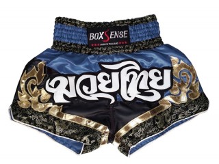 Spodenki Muay Thai Kickboxingu Boxsense : BXS-086-Ciemnoniebieski