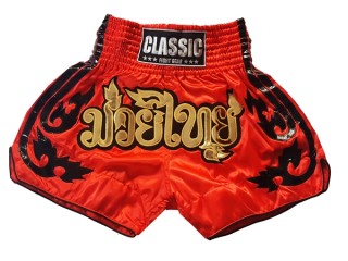 Spodenki Muay Thai Kickboxingu Classic : CLS-016-Czerwony