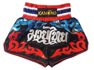 Spodenki Muay Thai Kickboxingu Kanong : KNS-122-Czarny