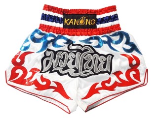 Spodenki Muay Thai Kickboxingu Kanong : KNS-122-Biały