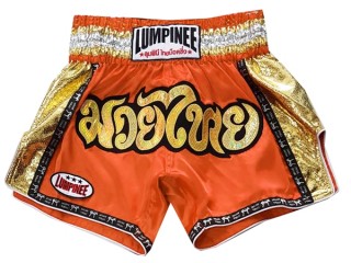 Spodenki do Muay Thai Kickboxingu Lumpinee : LUM-045-Pomarańczowy