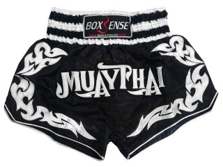 Spodenki Muay Thai dla Dzieci Boxsense : BXS-076-Czarny-K