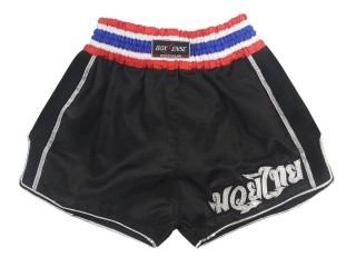 Boxsense Retro Muay Thai Kickboxingu Spodenki dla dzieci : BXSRTO-001-Czarny