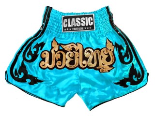 Kobieta Spodenki Muay Thai Classic : CLS-016-Błękitny-W