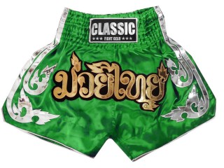 Spodnie Muay Thai Kickboxingu Classic : CLS-015-Zielony