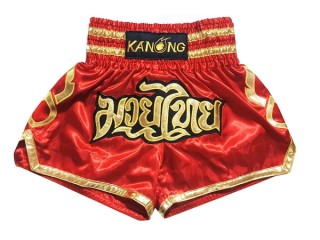 Spodenki Muay Thai Kickboxingu Kanong : KNS-121-Czerwony