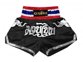 Spodenki Muay Thai Kickboxingu Kanong : KNS-125-Czarny