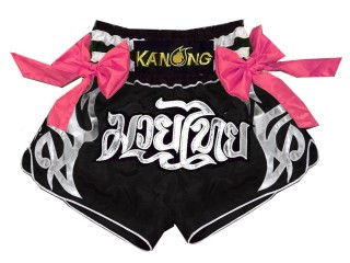 Spodenki Muay Thai Kickboxingu Kanong : KNS-127-Czarny