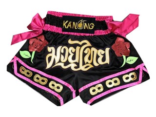 Spodenki do Muay Thai Kickboxingu Kanong : KNS-129-Czarny