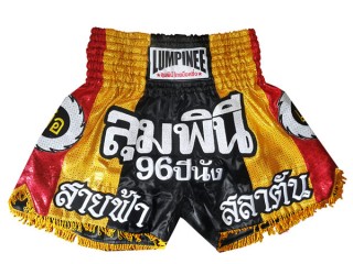 Spodenki Muay Thai Kickboxing Lumpinee : LUM-041 czerwony / żółty / czarny