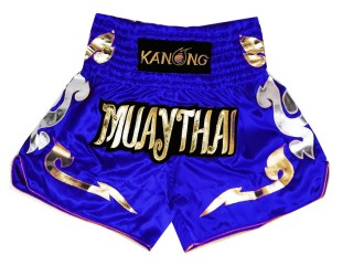 Spodenki Muay Thai Kickboxingu Kanong : KNS-126-Niebieski