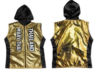 Kanong Muay Thai Bluzy / Kurtka z kapturem : KNHOD-004-Złoto-Czarny