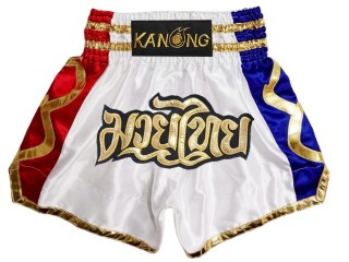 Spodenki Muay Thai Kanong : KNS-141-Biały