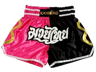 Spodenki Muay Thai Kanong : KNS-14 3-Różowo-Czarny