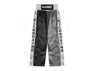 Spodnie do kickboxingu : KNPANTS-001-Czarno-srebrny