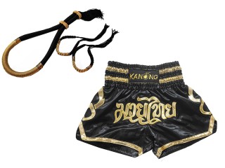Zestaw Mongkol Prajead z spodenkami Muay Thai : 121-Czarny