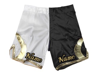 Personalizowane spodenki MMA : biało-czarne