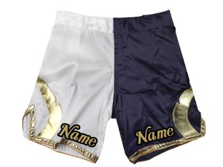 Personalizowane spodenki do MMA : Biało-Granatowy