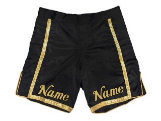 Personalizowane spodenki do MMA : czarno-złote